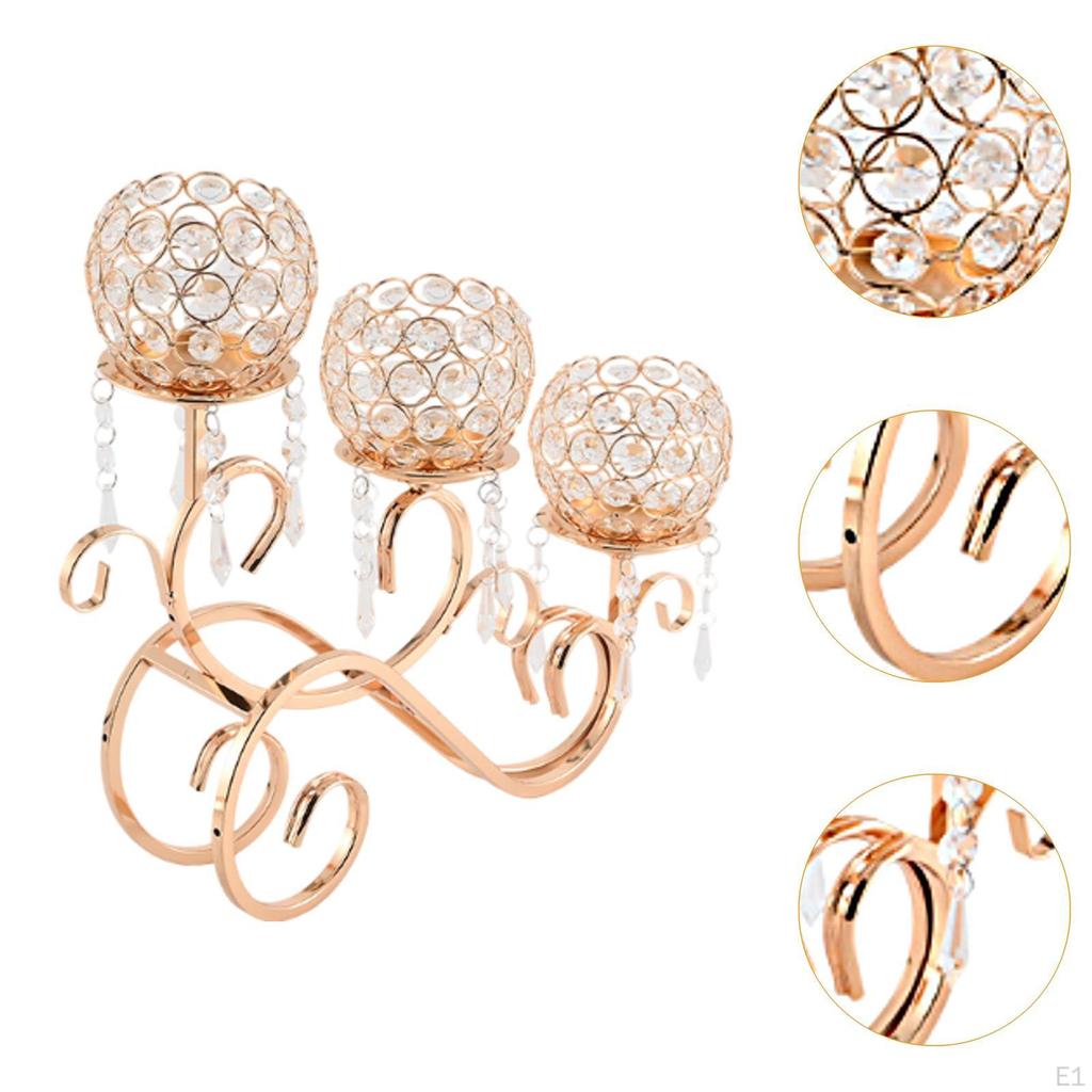 3 arme Kerzenhalter Schalen Teelicht Kandelaber Leuchter für Hochzeit Esstisch Party Hause