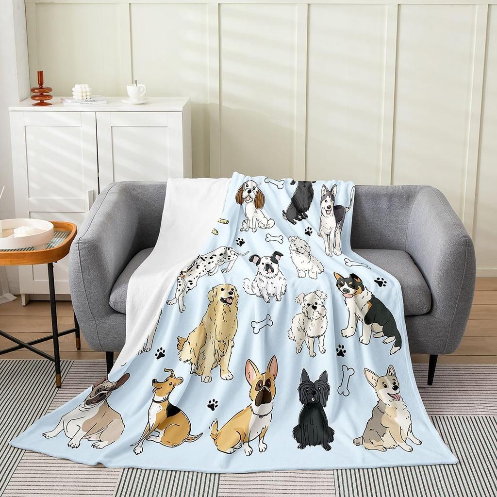 Colorful Cat Pattern Throw Blanket Cute Cartoon Design for Living Room Sofa Decor KidsRoomStyle Gift for Her 150x100