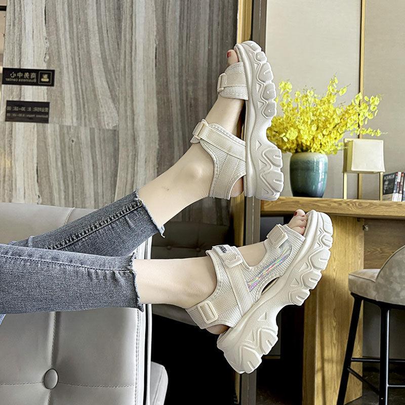 Sports Sandals Women's New Models In Summer 2025 Women's Wear Platform Muffins Fashion Soft-soled Casual Beach Shoes