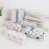 Cartoon Print Pencil Case With Large Capacity For Students And Makeup Storage