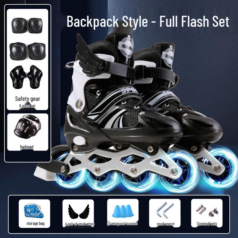 Kids' Inline & Ice Skates Set for Ages 3-15 - Beginner Rollerblades for Boys & Girls