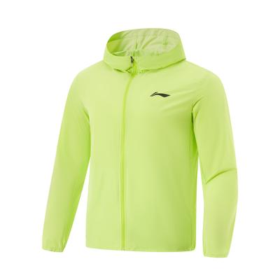 Li Ning Laufserie Einfarbig mit Reißverschluss Kapuze Bequem Atmungsaktiv Vielseitig Spiegel Sonnenschutz Sportjacke Herrenjacke AFDV249-3