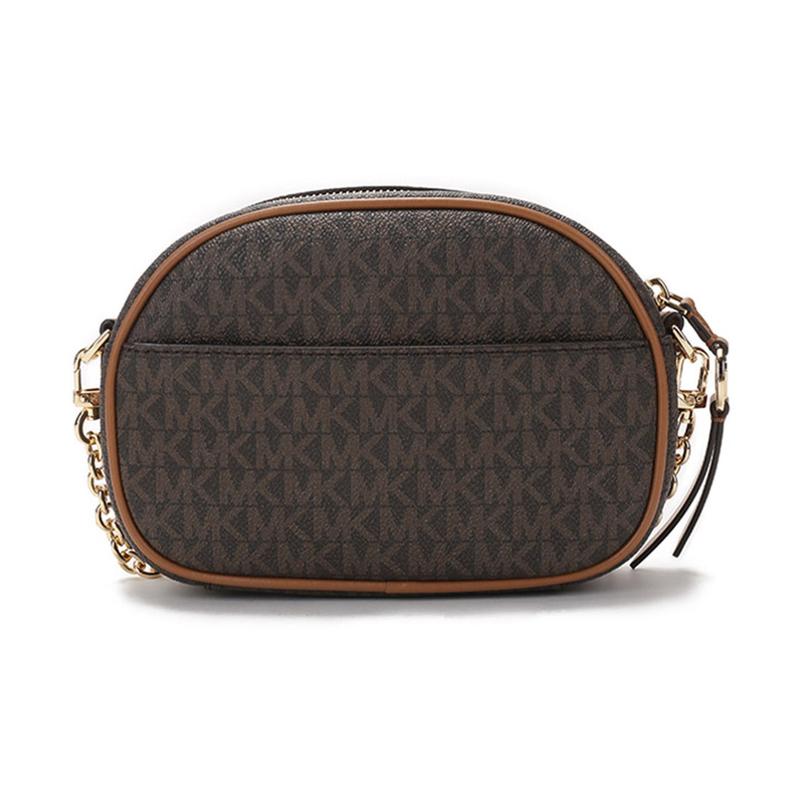 Michael Kors Jet Set Presbyopia Printed Fashion Commuting Artificial Leather Shoulder Crossbody Bag Women's Brown Small