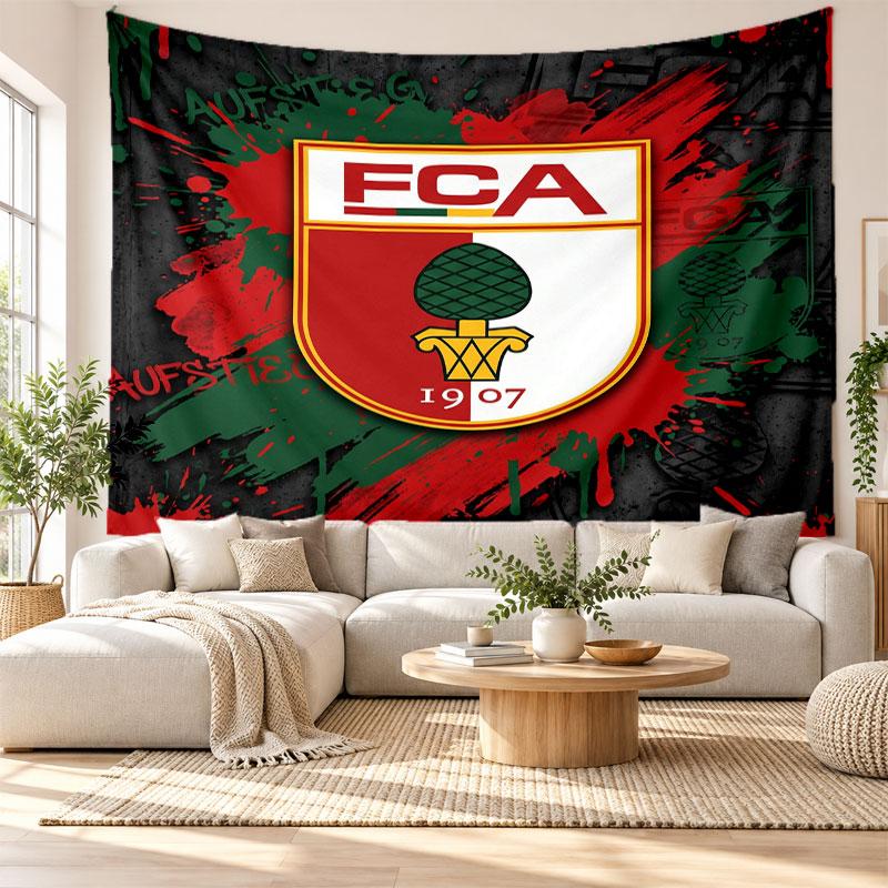 FC Augsburg FC Wall Tapestry, Soft Fabric Wall Hanging, Decorative Backdrop For Bedroom Home Wall Art