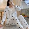 Women's Princess Lace Trim Two-Piece Set: Spring/Autumn Long Sleeve Korean Court Style