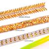 Golden Hot Fix Rhinestone Trim Wheat Ear Design Resin Hot Fix Rhinestone Tape  Cosmetic Decor