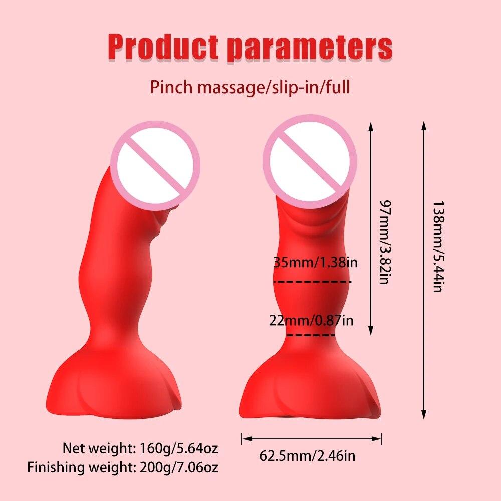 Anal Sex Toy Rose Vibrator for Women Remote Control Butt Plug with 10 Modes Vibrating Prostate Massager Silicone Stimulator