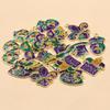 10 Styles Gold Drop Oil Pendant Charms for DIY Creative Mask & Party Jewelry Accessories