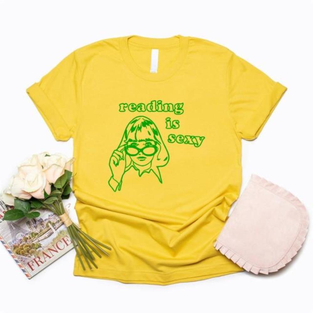 Reading Is Sexy T-Shirt Gilmore Girls TV Show Shirt Book Lover T Shirt Graphic T Shirts Woman Tshirts Casual Tops