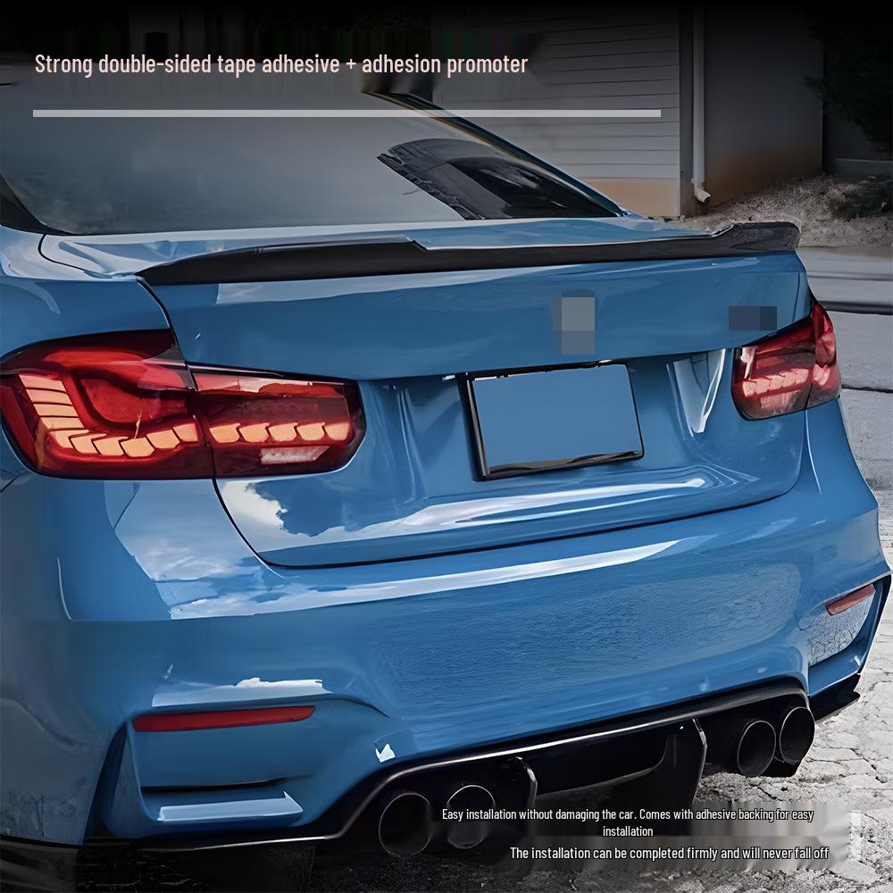 Compatible with BMW 3 Series (13-19) F30, CS Style Rear Spoiler, Non-destructive Installation.