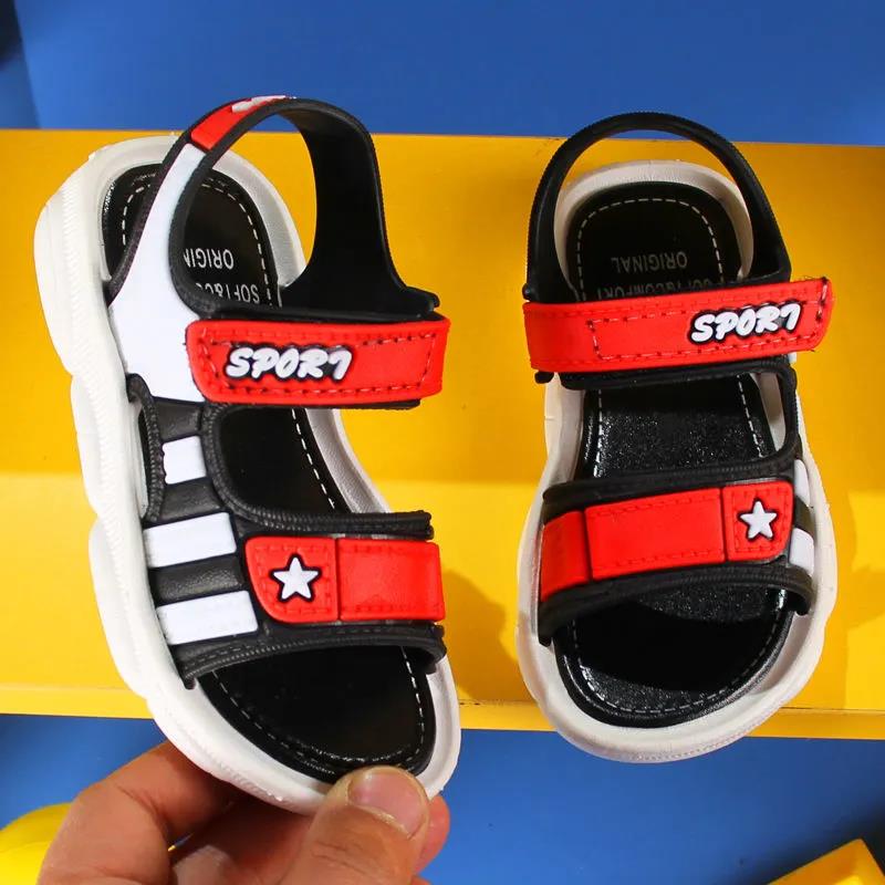 Boys Large Size Non Slip Casual Lightweight Sandals Children's Summer Sandals Kid's Soft Sole Flat Outdoor Sandals