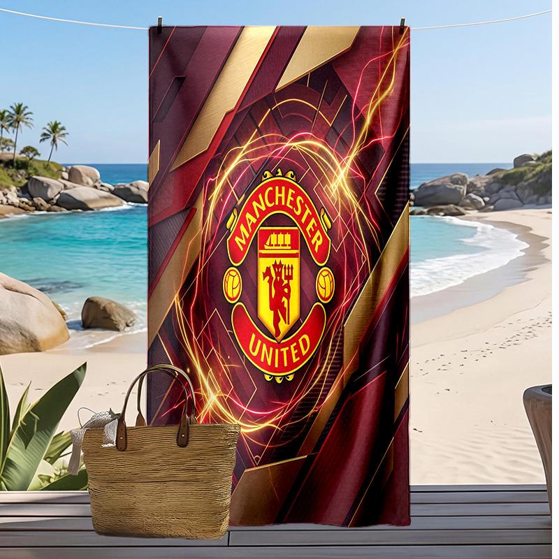 Manchester United Printed Beach Towel Quick Dry Soft TowelPortable Large Rectangular Beach Blanket for Travel Swimming Pool
