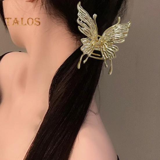 Butterfly Hair Clips for Women Metal Non-Slip Sparkly Hair Claws Elegant Butterfly Hair Accessories for Daily Wear Weddings Parties