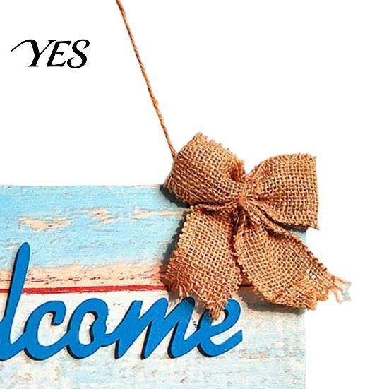 Ocean Themed Decor Welcome Decorative Sign, Wooden Mediterranean Retro Style Long-lasting Door Decoration Wall Mounted Sign for Indoor Outdoor