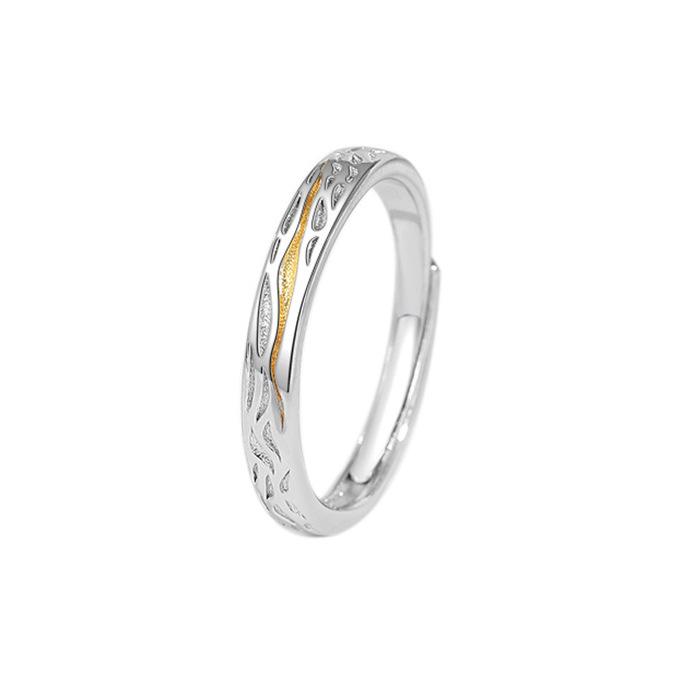 S925 Sterling Silver Tyndall Effect Adjustable Couple Rings for Men and Women - Niche Design Open Adjustable