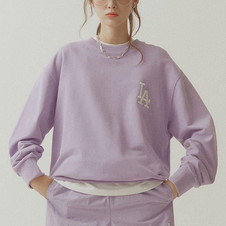 MLB Old Flower Sweatshirts Unisex Purple Crew Neck Moderate Regular 31MTM2111-07V