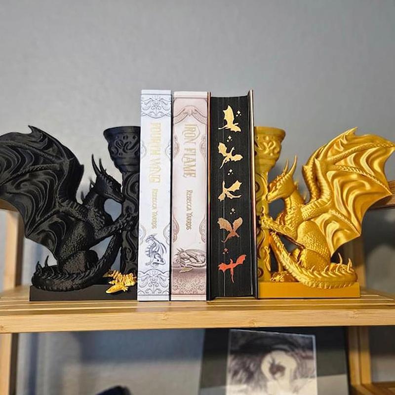 Grillige Draak Boekensteunen Draak Boekensteun 3D Geprint Dier Draak Boekenstopper Een Must-Have Voor Fantasy Liefhebbers Boekenplank Decor