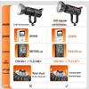 350W COB Photography Light with Spherical Softbox & Parabolic Grid