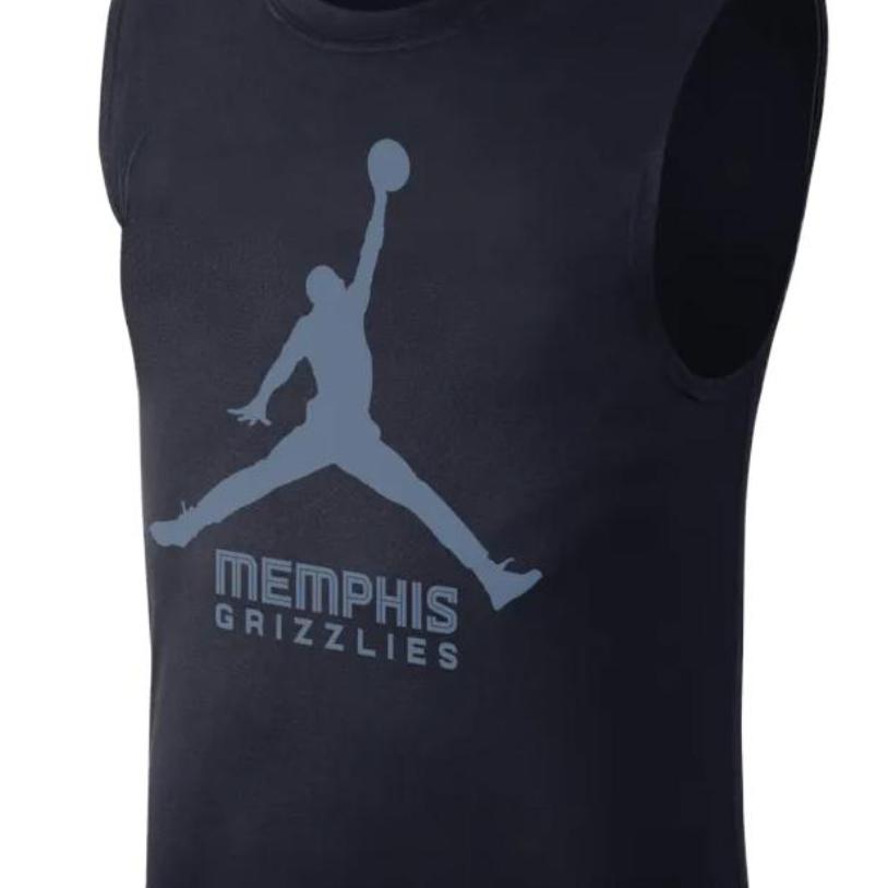 Jordan NBA Essential Memphis Grizzlies Logo Print Quick-Dry Sleeveless Basketball Jersey Men jersey University-Deep-Blue FQ1981-419