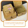 Woven Storage Basket Handwoven Natural Wicker Sundries Organizer for Kitchen Living Room Home Decor Fruit Candy Tea Eggs Storage