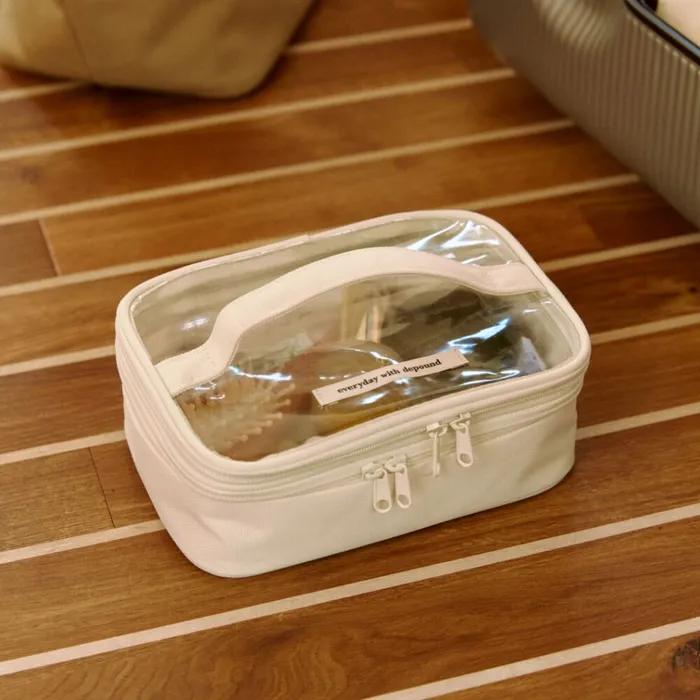 Double Layer Cosmetic Bag - Ivory