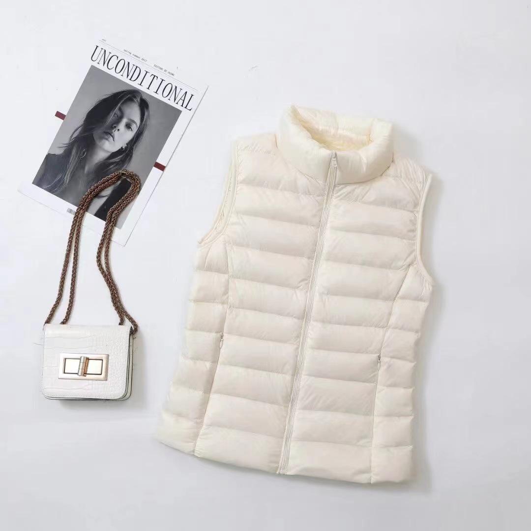

New Lightweight Slim Fit Down Vest for Women - Plus Sizes Available 3XL белый