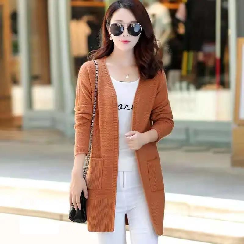 Women Autumn Knitted Cardigan Sweater Long Sleeve Casual Coats Female Korean Loose Sweater