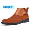 Warm Plush Fur Winter Boots for Men Fashion Comfortable Man Chelsea Boots Platform Snow Ankle Boots Handmade Soft Business Shoes