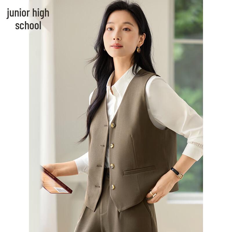 Gilet de tailleur classique à col en V pour femme Chushen