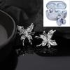 1 Pair Elegant Zirconia Decorative Earphone Parts Diy Decoration Bow  For Clip-On Earbuds Open Ear Accessories