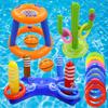 Inflatable Pool Toy Set: Basketball Hoop, Ring Toss & Cactus Water Game