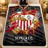 Flannel BlanketSevilla FC Warm Soft Throw Blanket for Indoor Sofa Bed Living Room Use