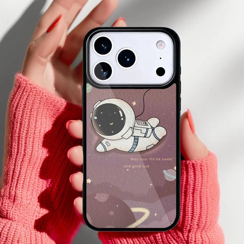 Astronaut Weltraum Cartoon Handyhülle für iPhone 17 16 15 14 13 Pro Max Rückseite für 12 11 Pro Hülle
