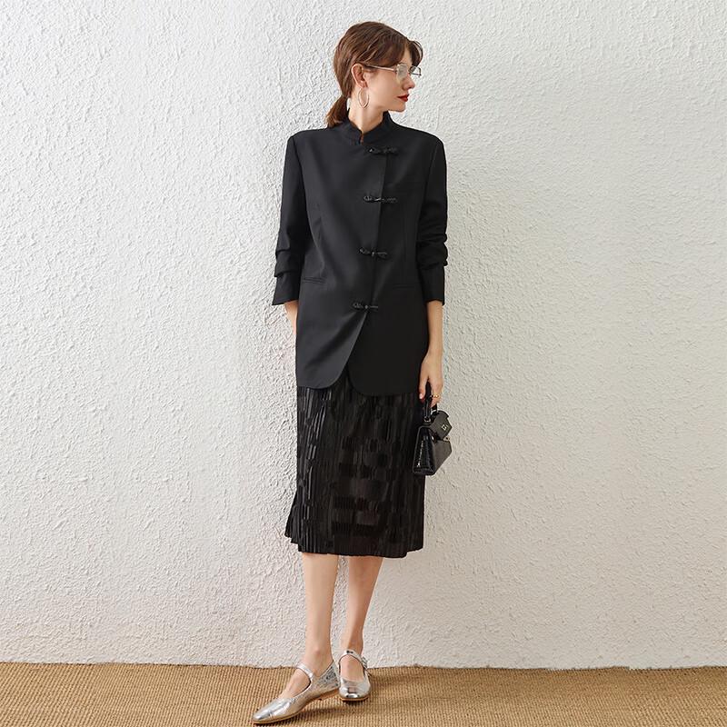 Nouveau Blazer pour Femme Style Chinois à Col Montant