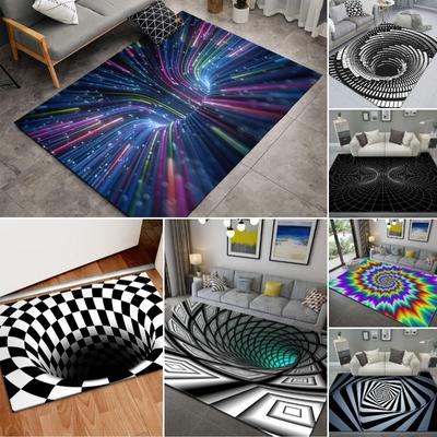 3D Visual Illusion Non-Slip Rug Modern Living Room Carpet Sofa Mat Bedroom Floor Covering Traditional Home Decor Fashion Beauty