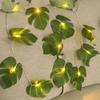 1.5/3/6M Led Monstera Leaf String Lights Battery Powered Tropical Rattan Palm Leaf For Wall Hanging Home Garden Decoration