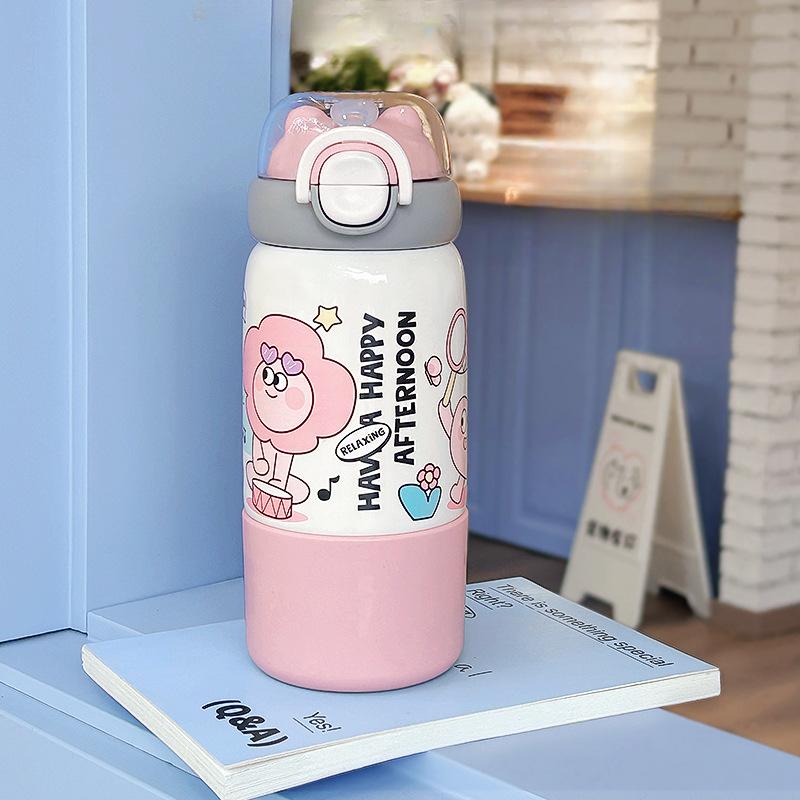 New High Appearance Level Double Drink Thermos Cup Stainless Steel Cup Home Student Water Cup Girls Portable Children's Cup