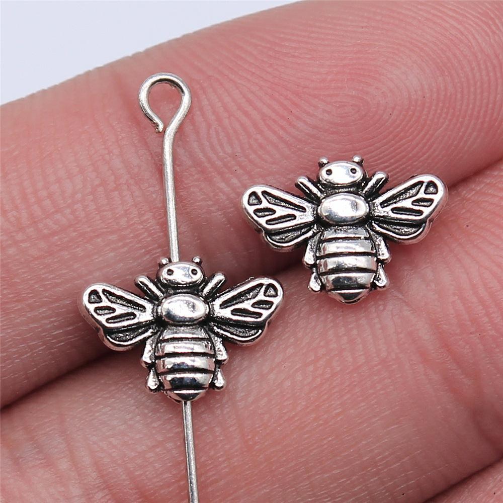 20pcs Charms Bee Tibetan Bronze Silver Color Pendants Antique Jewelry Making DIY Handmade Craft