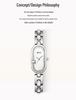 Oufanny Vintage Style Women's Oval Mother-of-Pearl Quartz Watch - Waterproof Alloy Bracelet, High Appearance Value, Versatile for Girls