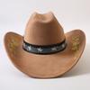 Popular European and American Classic Embroidery Western Cowboy Hat Men's and Women's Outdoor Fashion Suede Big Eaves Hat