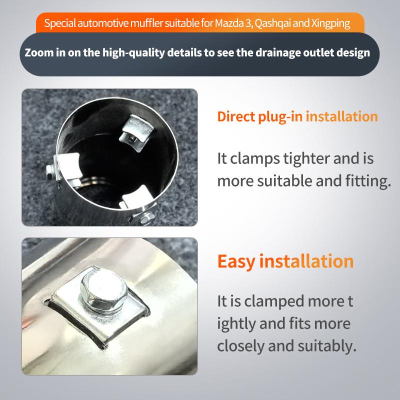 Car Exhaust Muffler Tail Pipe For Mazda 3 Qashqai Renault Clio 5 2019-2022 Stainless Steel Car Tailpipe Decor Accessories
