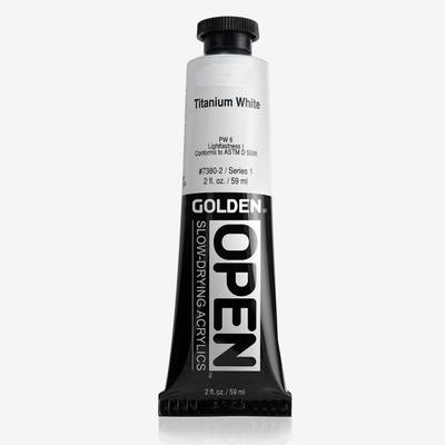 Acrylic Paint Open - GOLDEN - Titanium White - 60ml - Color: White - Resistance To Skinning