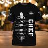 Chef Uniform Pattern T Shirt For Men Chef's Knife 3D Printed Tees Summer Harajuku Short Sleeve Loose Street Tops Sport T-shirts