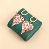 Kshmir Metal Drop Glaze Spotted Heart Shape Pendant Earrings for Women Fashion Handmade Geometric Hoop Earrings Party Jewelry