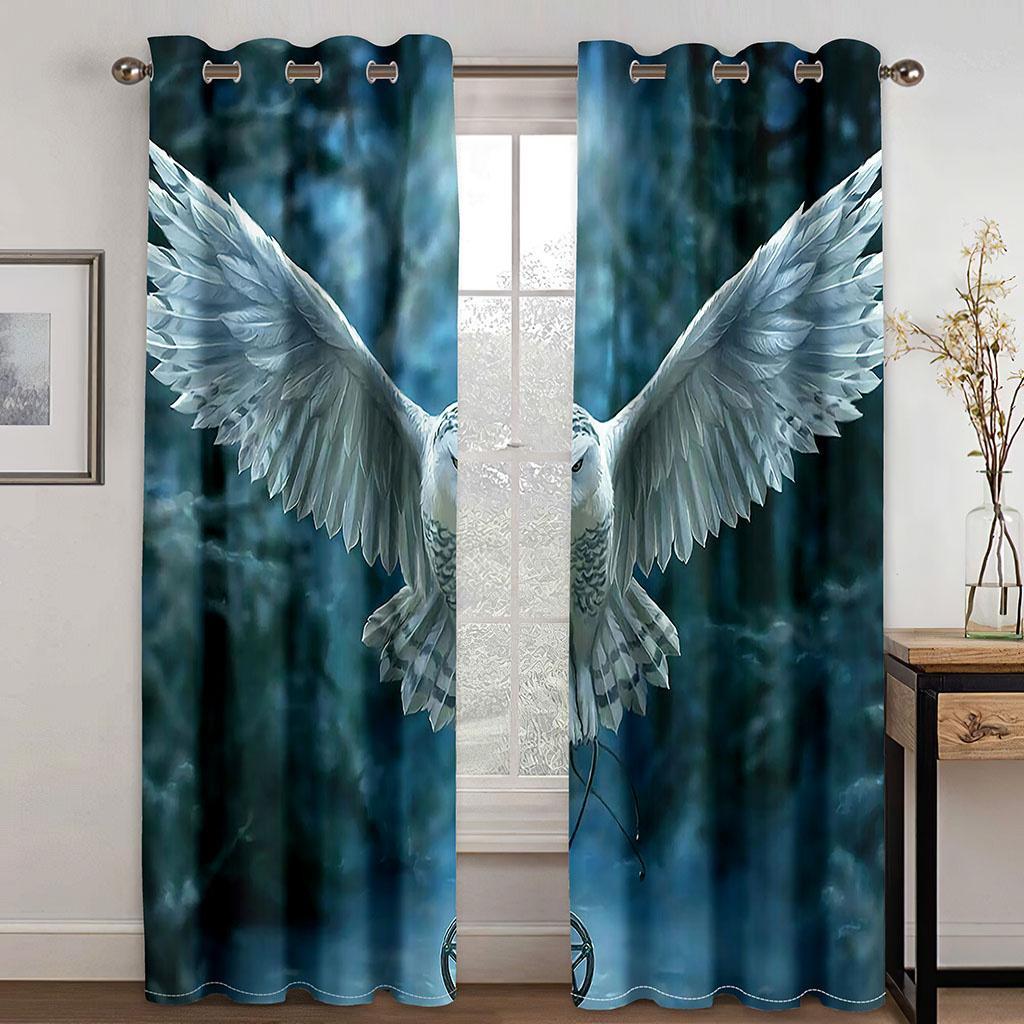 Engelsflügel Sternenvorhänge Fantasy Fenster Vorhänge 2 Paneele Magisches Wohnzimmer Schlafzimmer Heimdeko