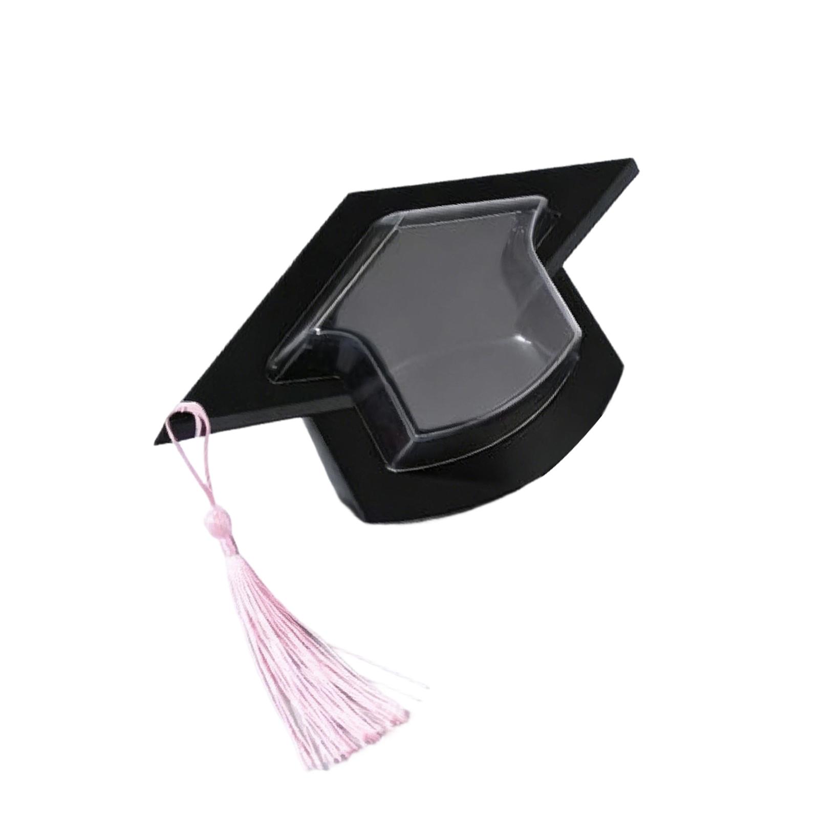 

Graduation Shaped Gift Box with Tassel Decorative Cardboard Container for Party Supplies Display Storage One Size
