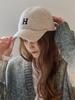 MAXZA H Initial Embroidered Stopper Knit Ball Cap