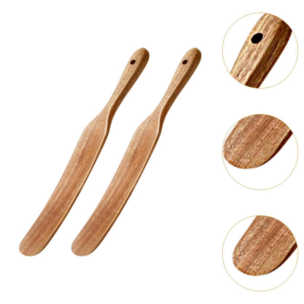 Bread Spatula Wood Reaching Bottom Kitchen Skinny Spurtle for Yeast Fermentation Agents Frying Serving Flipping Stirring