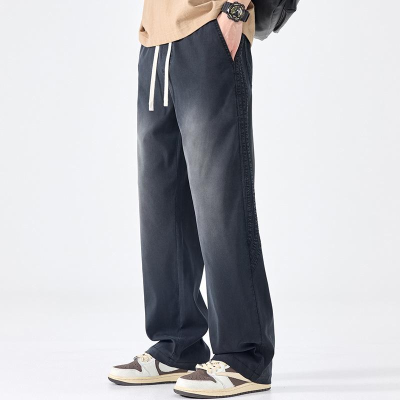 Jeans Men's Spring Lyocell American Men's Pants Regular Men's Pants Boys Loose Casual Straight Pants Long