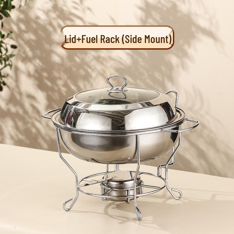 Stainless Steel Round Buffet Stove - Commercial Heated Food Warmer